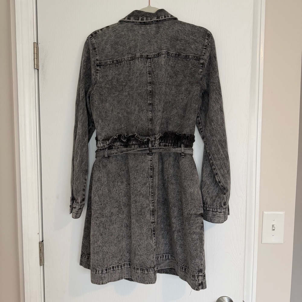 Who What Wear Charcoal Denim Shirt Dress - Picture 10 of 12